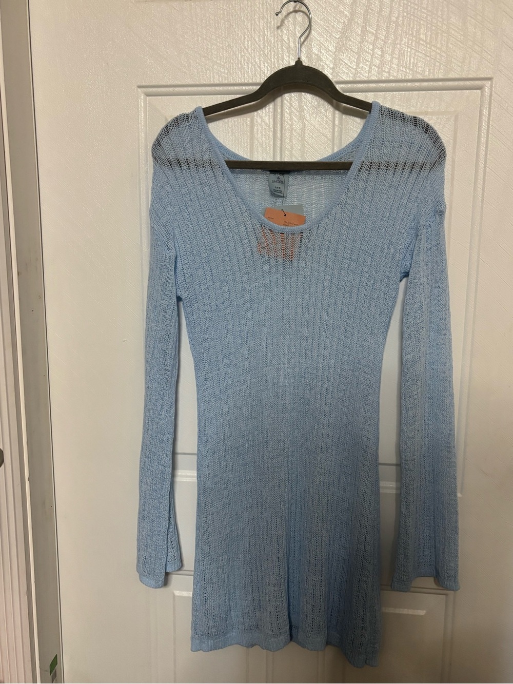 Shade & Shore Light Blue Knit Swim Coverup Dress